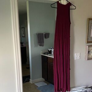 Loveappella Burgundy Sleeveless Dress